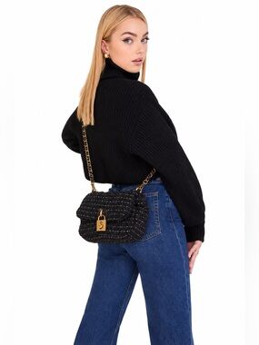 Steve Madden BTerra-T Quilted Fabric Chain‎ Handbag with Padlock Closure